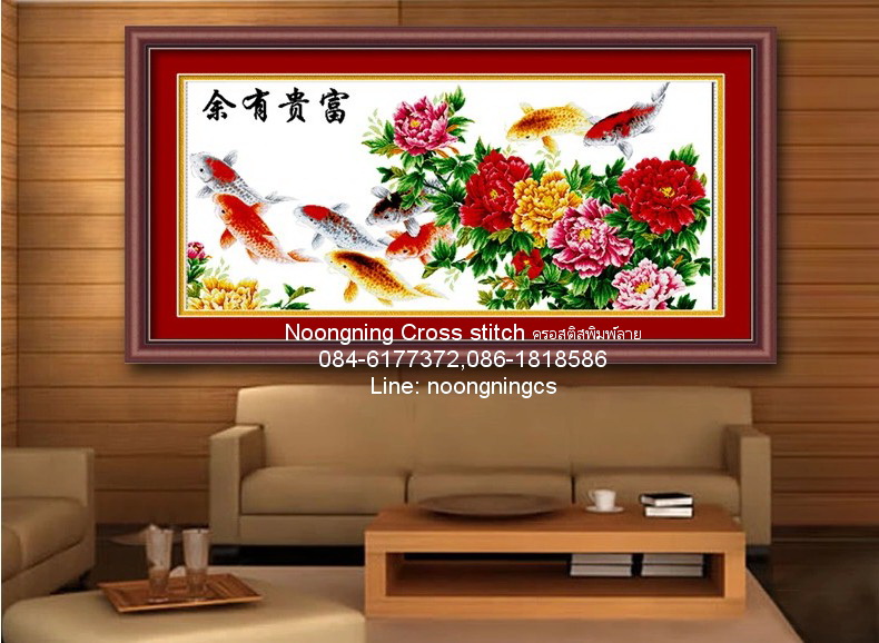 ลูกหมาสีขาว 2 ตัว ชุดปักครอสติช พิมพ์ลาย ครอสติสจีน งานฝีมือ DIY