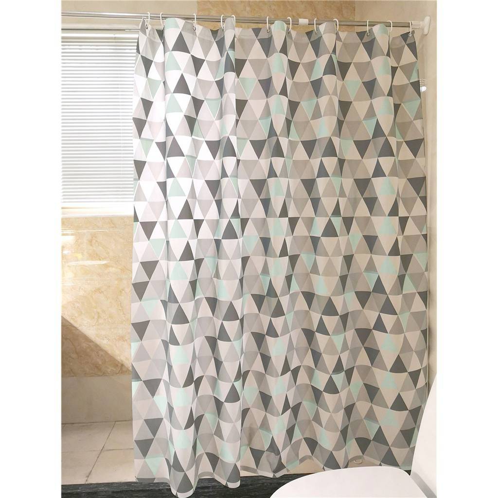 ม่านห้องน้ำ ม่านพลาสติก ม่านกันน้ำ กันเชื้อรา ผ้าม่านในห้องน้ำ ขนาด 180X180cm มีห่วงตะขอ