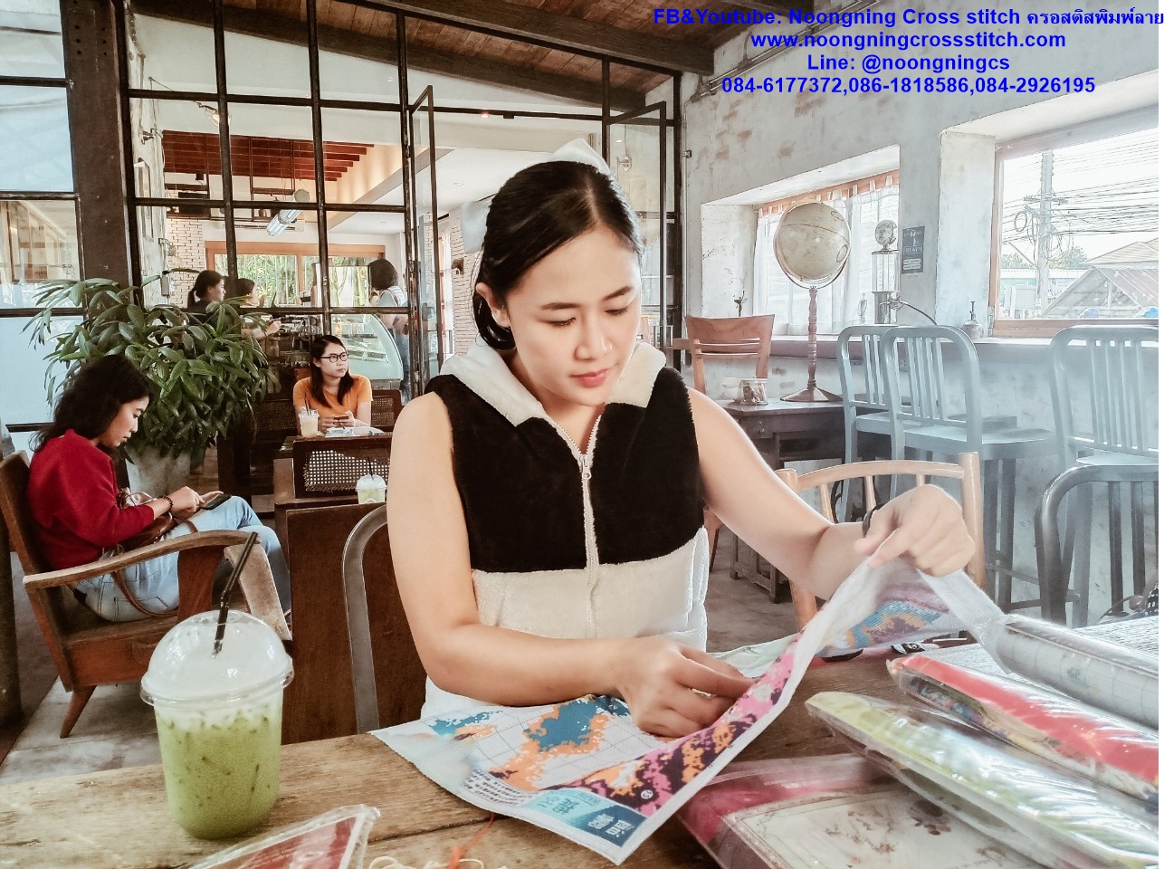 นกคู่ ชุดปักครอสติส พิมพ์ลาย ครอสติสจีน งานฝีมือทำที่บ้าน DIY