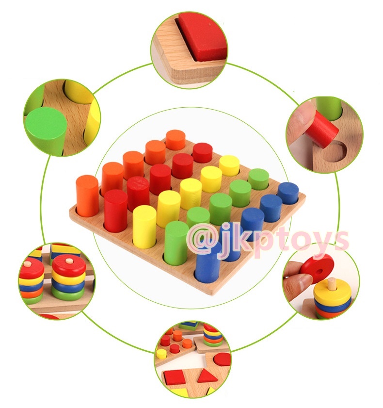 Wooden Teaching Toy / บล๊อกรูปทรงเรขาคณิต แบบเซ็ต 8 อย่าง