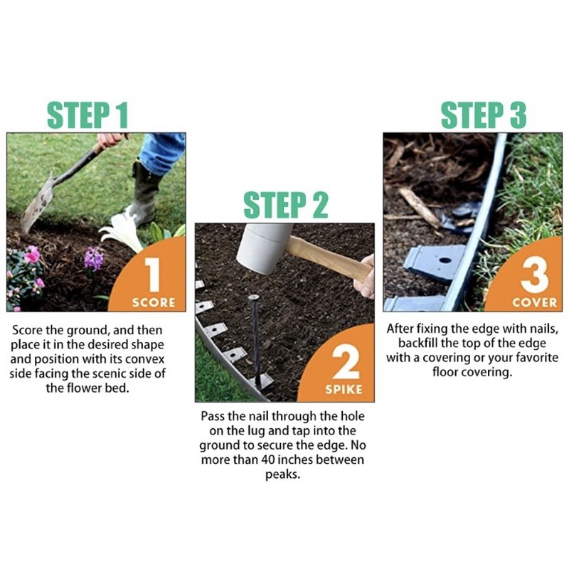 พร้อมส่ง💥💥 ขอบกั้นดิน มี3สี ที่กั้นดินไหล ที่กั้นดิน ที่แบ่งดินจัดสวน กั้นหญ้าและสวน ขอบกั้นจัดสวน เพียงตอกตะปู