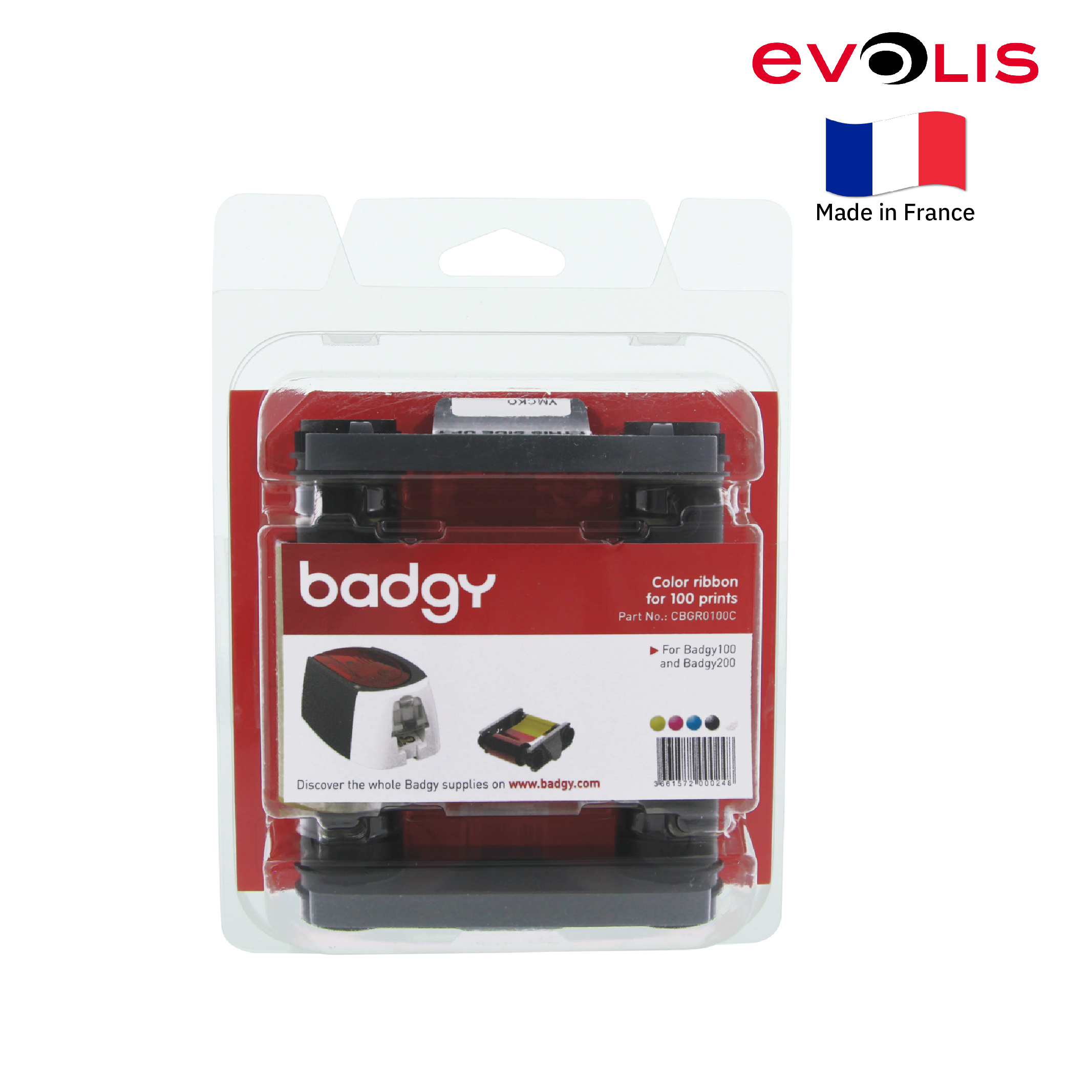 ตลับหมึกสี เครื่องพิมพ์บัตร Evolis รุ่น Badgy 100 และ Badgy 200