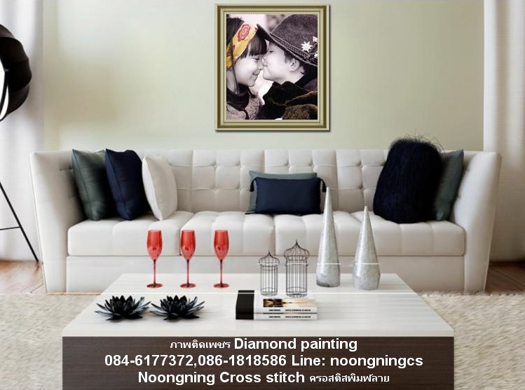 Love ครอสติสคริสตัล Diamond painting โมเสก ภาพติดเพชร งานฝีมือ DIY