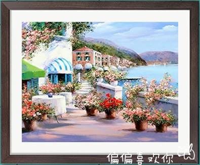 บ้านริมทะเล ครอสติสคริสตัล Diamond painting โมเสก ภาพติดเพชร งานฝีมือ DIY
