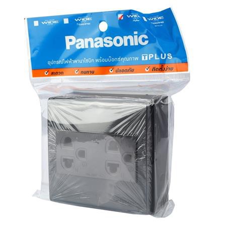 ชุดเต้ารับคู่ 3 ขากลม PANASONIC BSR1392MB สีดำ ผลิตจากทองเหลืองอย่างดีไม่บิดงอง่าย