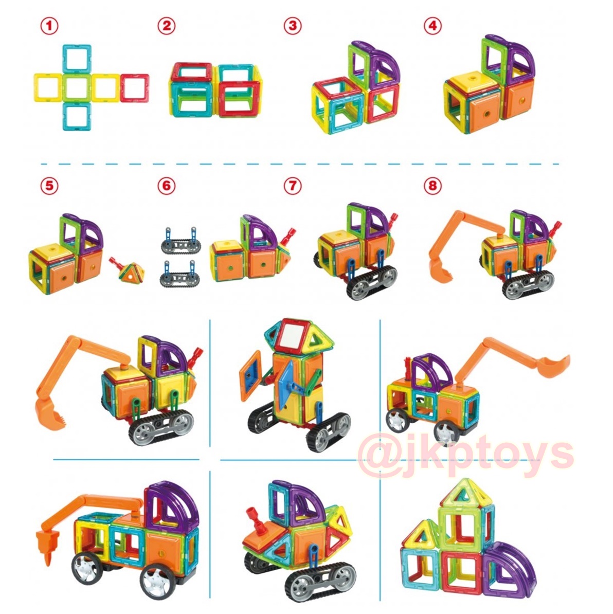 Magical Magnet ตัวต่อเเม่เหล็ก 162 ชิ้น