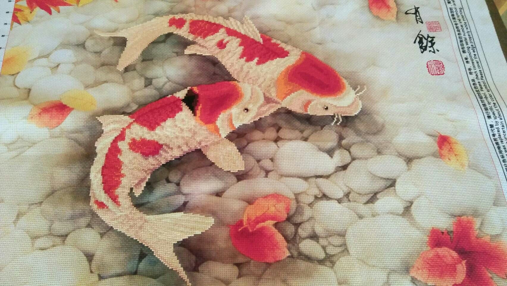 ปลาคราฟ ครอสติสคริสตัล Diamond painting โมเสก ภาพติดเพชร งานฝีมือทำที่บ้าน DIY