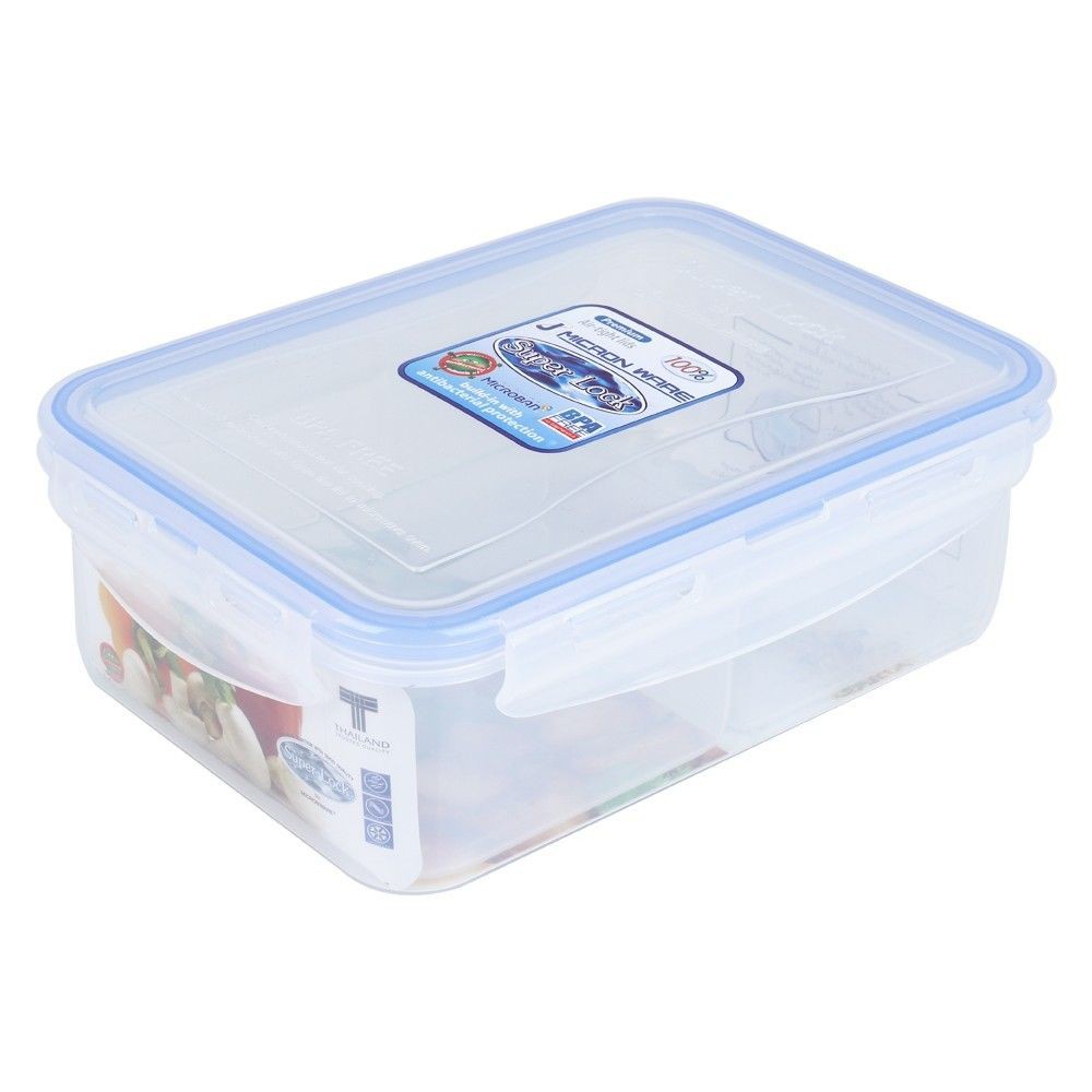กล่องอาหารแบ่ง3ช่อง SUPER LOCK 1.45 ลิตร FOOD CONTAINER SQUARE SUPER LOCK 1.45L