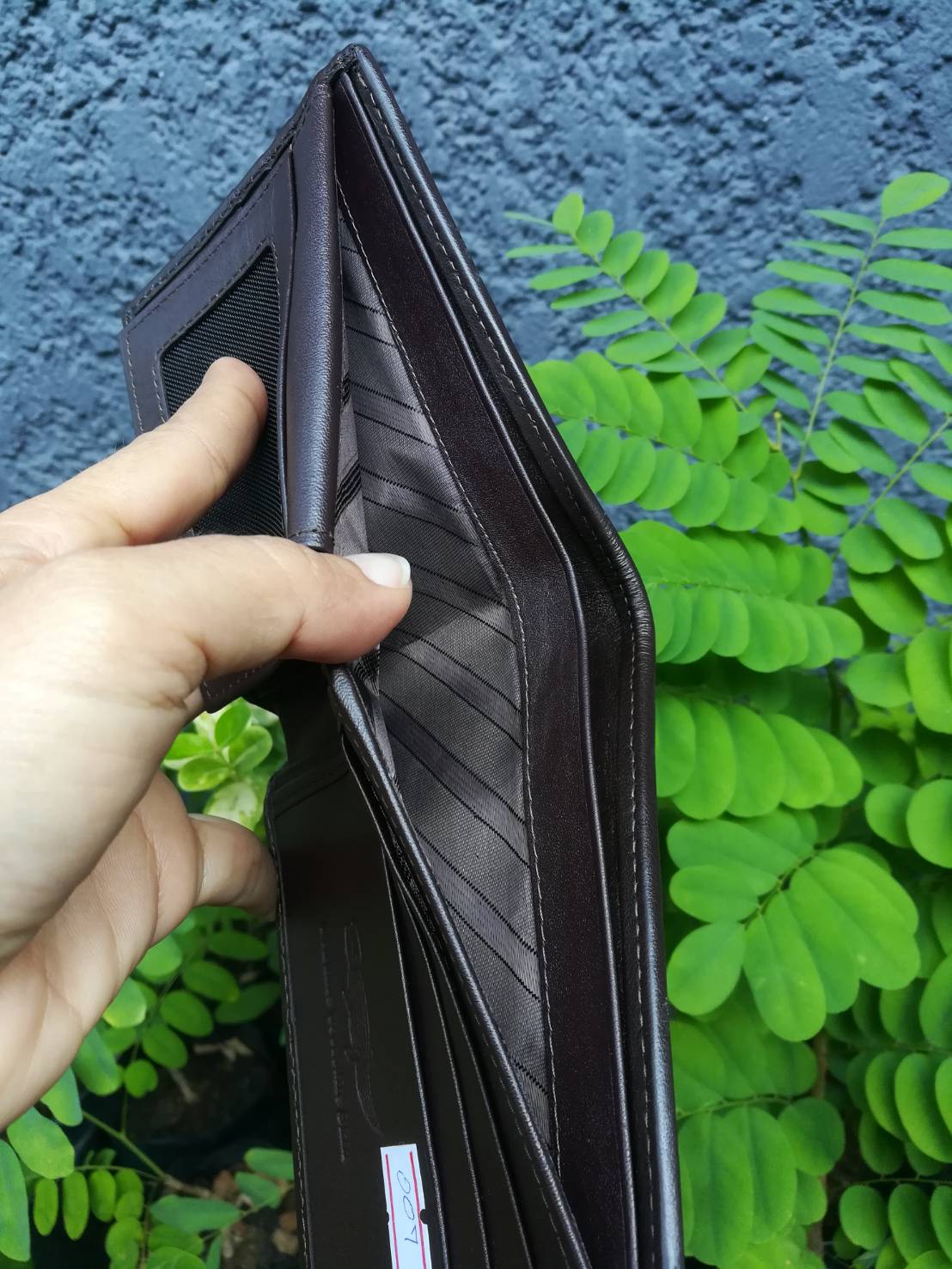 กระเป๋าหนังจระเข้แท้(หนังท้อง) สีน้ำตาล (ซับในมีตำหนิ)