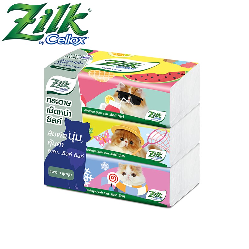 Zilk ซิลค์ ซอฟท์ แพ็ค กระดาษเช็ดหน้า แบบซอฟท์แพ็ค 150 แผ่น รวม 3 ห่อ