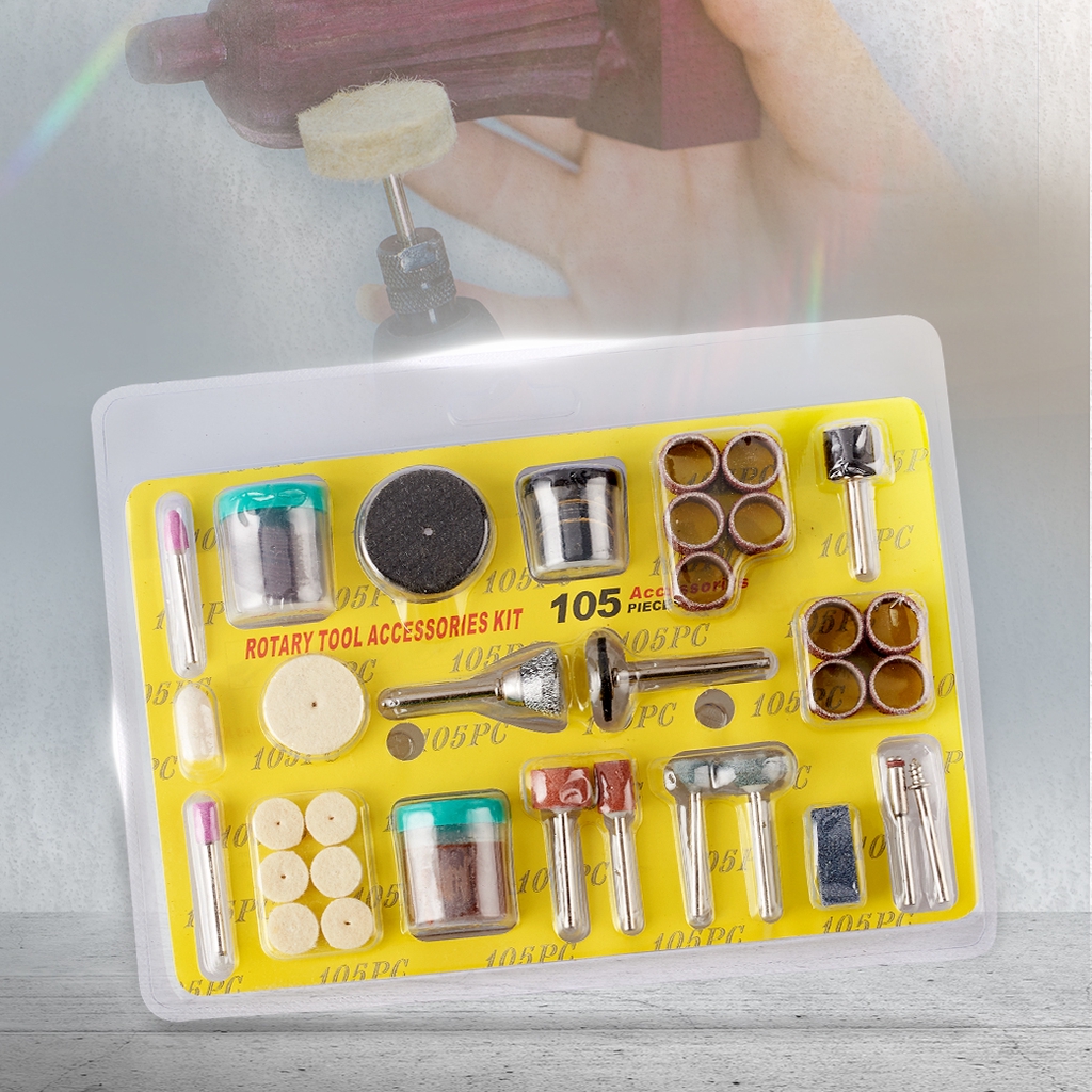 !!สินค้าขายดี!! เซ็ตหัวเจียรอเนกประสงค์ 105 ชิ้น 105pcs Rotary Tool Accessory Kit
