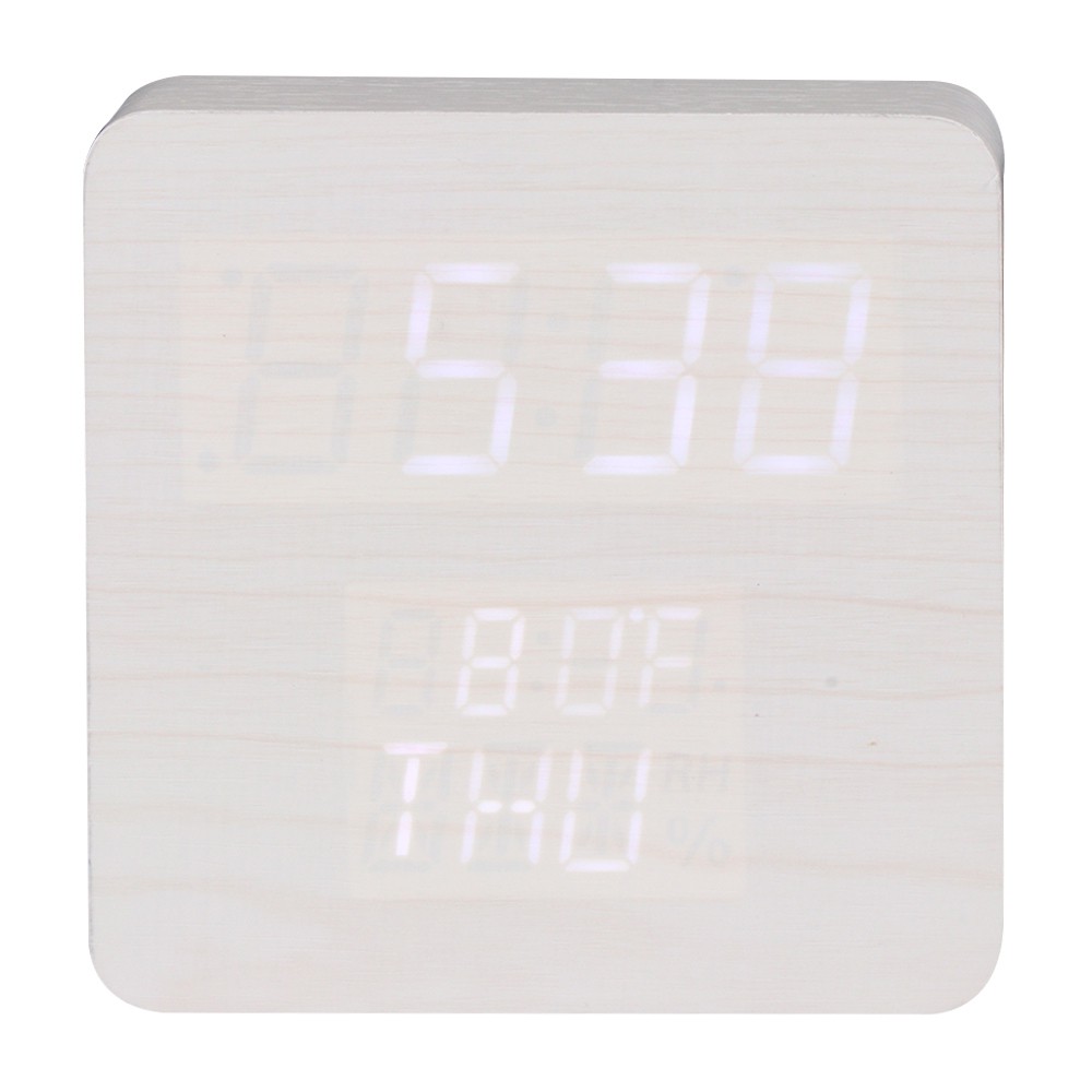 นาฬิกา LED HOME LIVING STYLE SQUARE 12X12 ซม. สีเทาอุปกรณ์ตกแต่งบ้าน