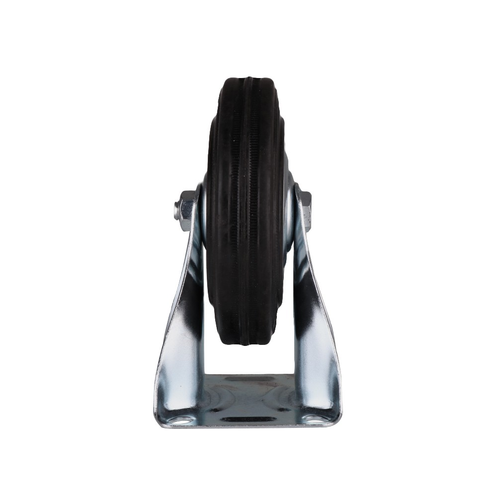 อะไหล่ เฟอร์นิเจอร์ ลูกล้อ RUBBER BLACK FITT แป้นตาย 5" 037125 RIGID CASTER WHEEL 5" FITT 037125 RUBBER BLACK