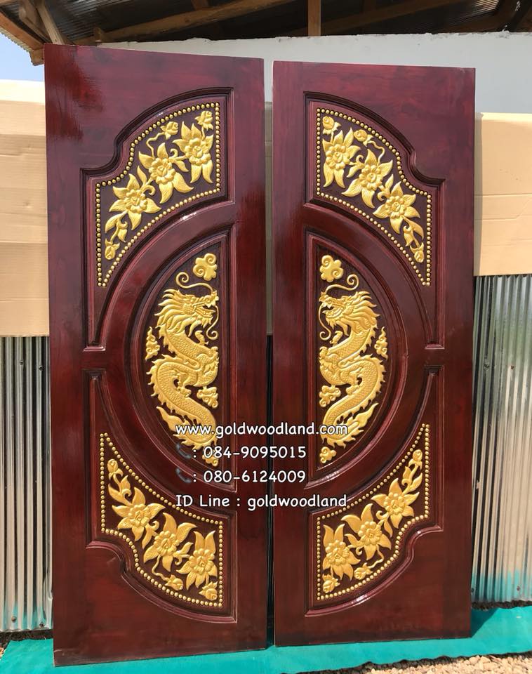 ประตูไม้สัก บานคู่ GBB - 28 (คลิกรายละเอียดที่รูป)