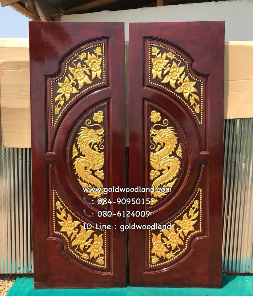 ประตูไม้สัก บานคู่ GBB - 28 (คลิกรายละเอียดที่รูป)