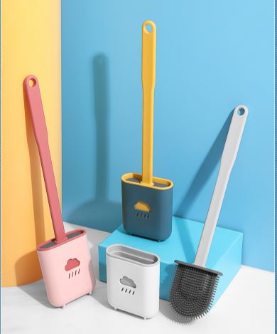 TKJR44R ลดเลย 70 แปรงขัดส้วม แปรงขัดห้องน้ำซิลิโคน ที่ขัดห้องน้ำ พร้อมฐานตั้งเก็บ