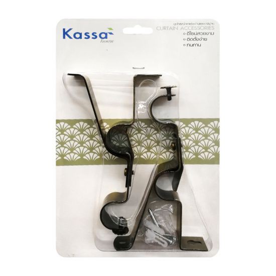 KASSA HOME ขาจับราง 2 ชั้น รุ่น 25.11.650 ขนาด 25 มม. (ชุด 2 ชิ้น) สีทองเหลือง ดีไซน์เรียบหรู