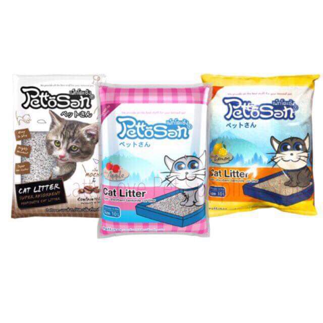 •ส่งฟรี• PettoSan ทรายแมว เพ็ทโตะซัง 10 ลิตรx3 ถุง / 5 ลิตรx6 ถุง