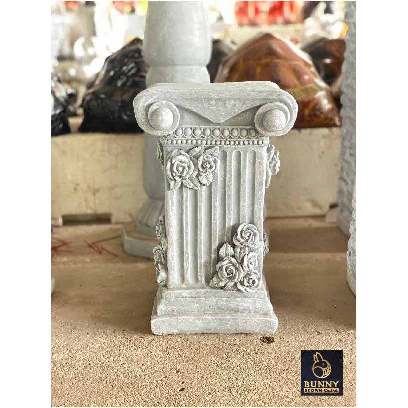 ฐานวาง สี่เหลี่ยม โรมัน กุหลาบ อังกฤษ " ขนาด 23x36 cm. จัดสวน ประดับสวน แต่งสวน ใส่ต้นไม้ " Bunny Brown