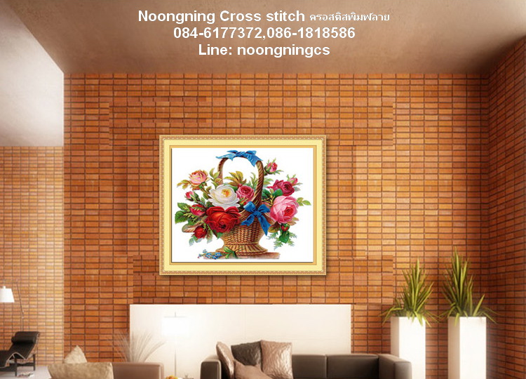 นาฬิกาคู่รัก ชุดปักครอสติช พิมพ์ลาย ครอสติสจีน งานฝีมือ DIY