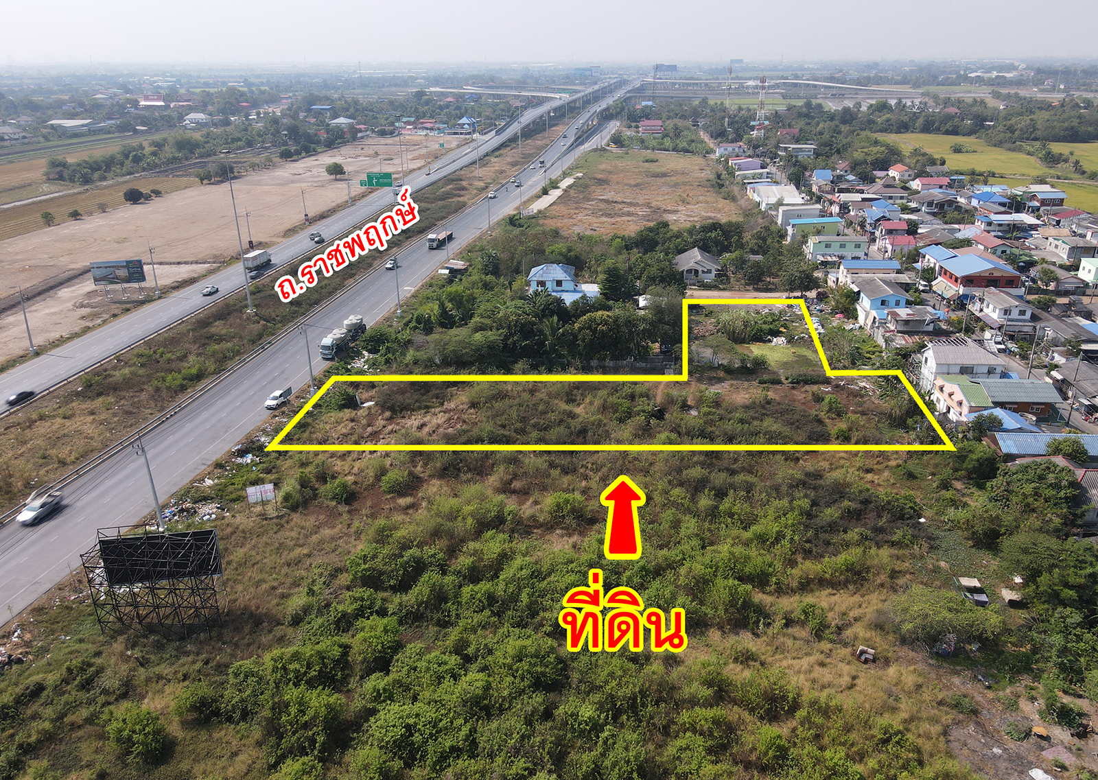 72111-ขายที่ดิน ติดถนนราชพฤกษ์ บางหลวง ปทุมธานี