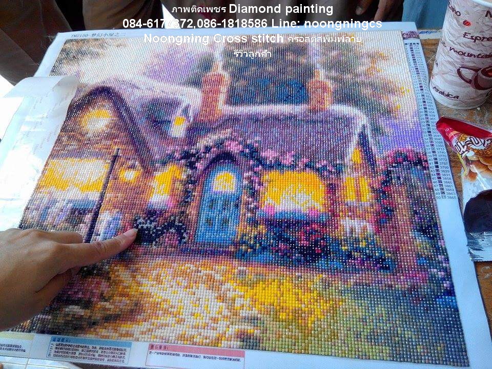 Love ครอสติสคริสตัล Diamond painting โมเสก ภาพติดเพชร งานฝีมือ DIY