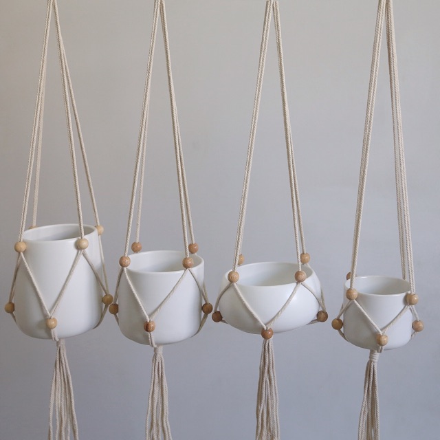 🌱Macrame plant hanger M08 ที่แขวนต้นไม้ 🔥 พลูด่าง ไม้ในร่ม ต้นไม้ฟอกอากาศ ต้นไม้มงคล แคคตัส