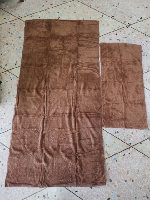 ผ้าเช็ดตัวขนเป็ด (2 ผืน เล็ก+ใหญ่+พร้อมถุงผ้าแก้ว)