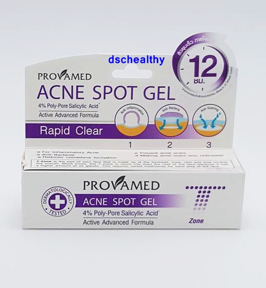 provamed acne spot gel 4% poly-pore salicylic acid Rapid clear 10g
