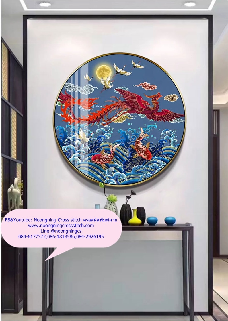 แมวน้อย VSเสือขาว ครอสติสคริสตัล Diamond painting โมเสก ภาพติดเพชร งานฝีมือทำที่บ้าน DIY