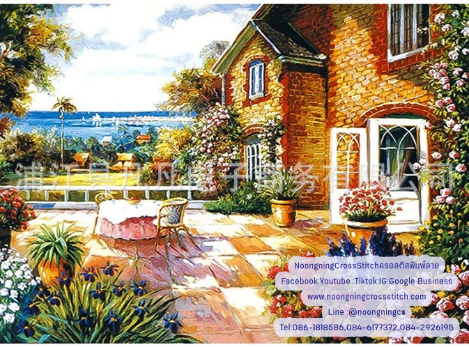 มุมนั่งเล่นในบ้าน ครอสติสคริสตัล Diamond painting โมเสก ภาพติดเพชร งานฝีมือทำที่บ้าน DIY