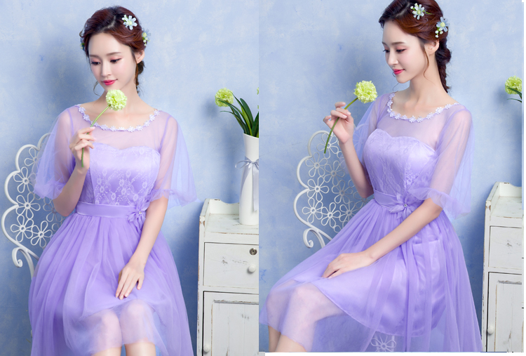 ชุดไปงานแต่งงานสุดหรูสีม่วงราคาถูก