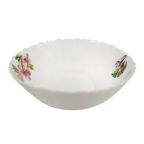 KASSA HOME ชาม PINK HIBISCUS Flowers รุ่น HBDW60 ขนาด 6 นิ้ว สีขาว เหมาะสำหรับใช้งานทั้งในบ้านและร้านอาหาร