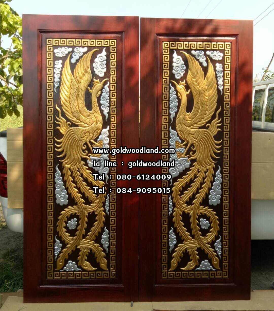 ประตูไม้สักบานเดี่ยว GB - 178