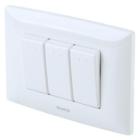 ชุดสวิตช์ 1 ทาง HACO AP-S31 3 ช่อง สีขาว ทนต่อการใช้งาน