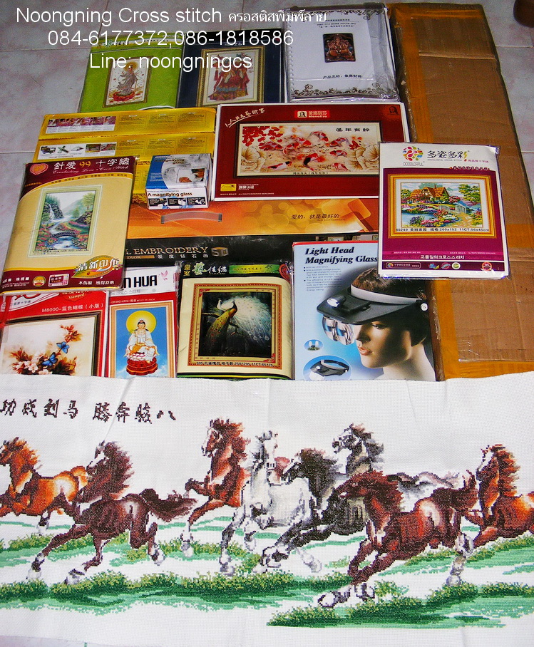 วิวน้ำตก ชุดปักครอสติช พิมพ์ลาย ครอสติสจีน งานฝีมือ DIY