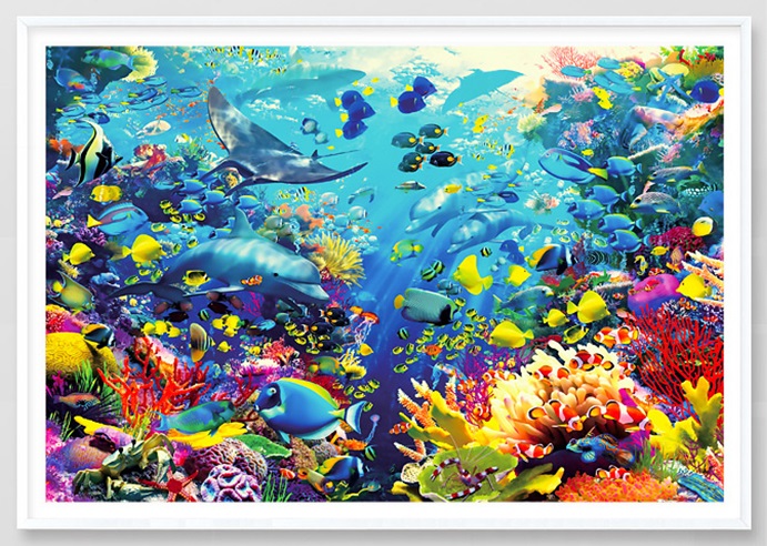 สัตว์โลกใต้ทะเล นานาพันธุ์ ชุดปักครอสติส พิมพ์ลาย ครอสติสจีน งานฝีมือทำที่บ้าน DIY