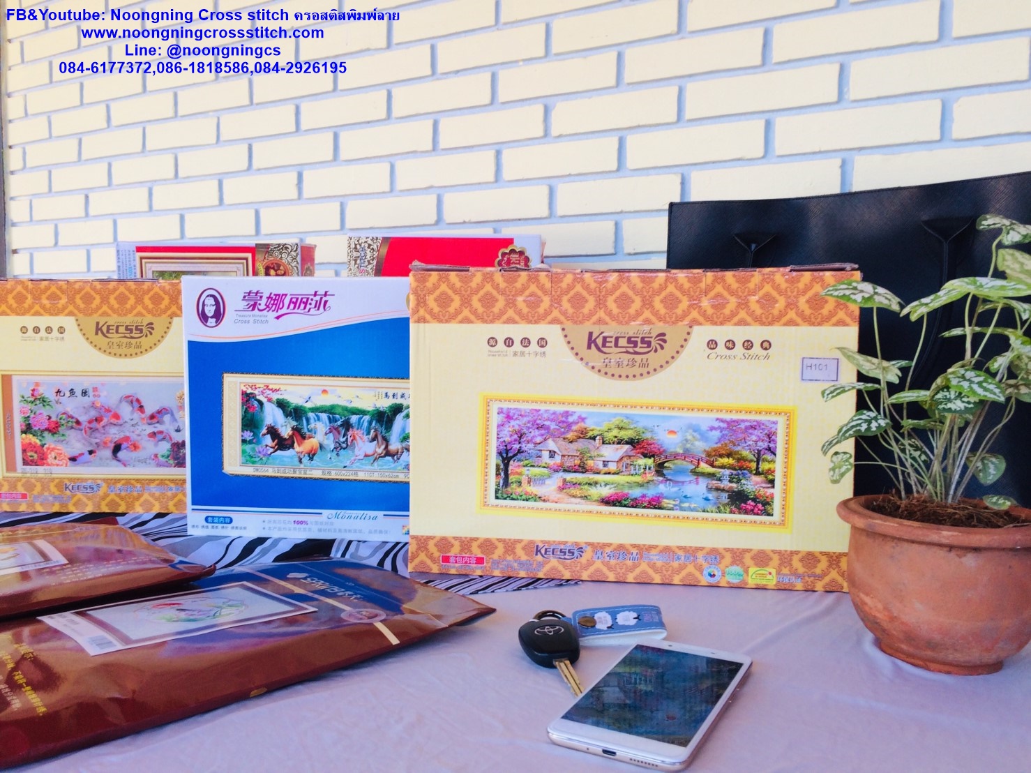 เซ็ทแมวเหมียว ชุดปักครอสติส พิมพ์ลาย ครอสติสจีน งานฝีมือทำที่บ้าน DIY