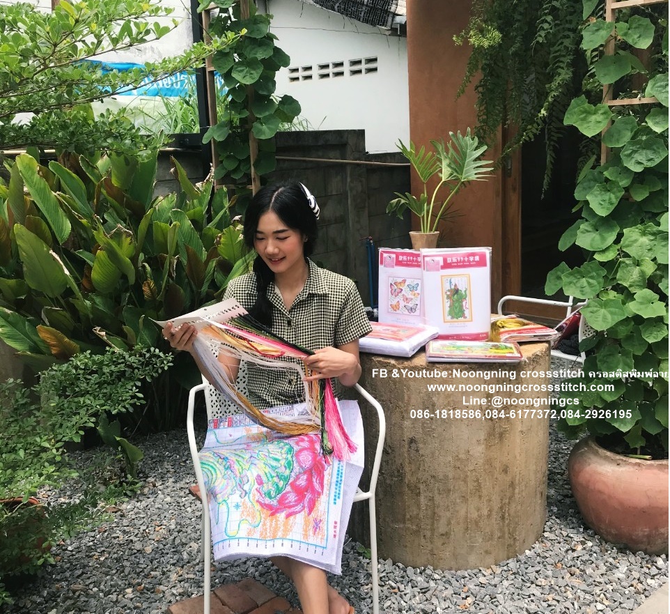 บ้านริมน้ำ ชุดปักครอสติช พิมพ์ลาย ครอสติสจีน งานฝีมือ DIY