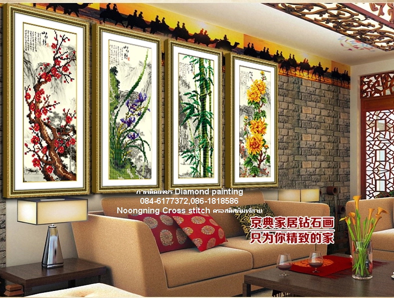 ดอกกุหลาบ ครอสติสคริสตัล Diamond painting โมเสก ภาพติดเพชร งานฝีมือ DIY