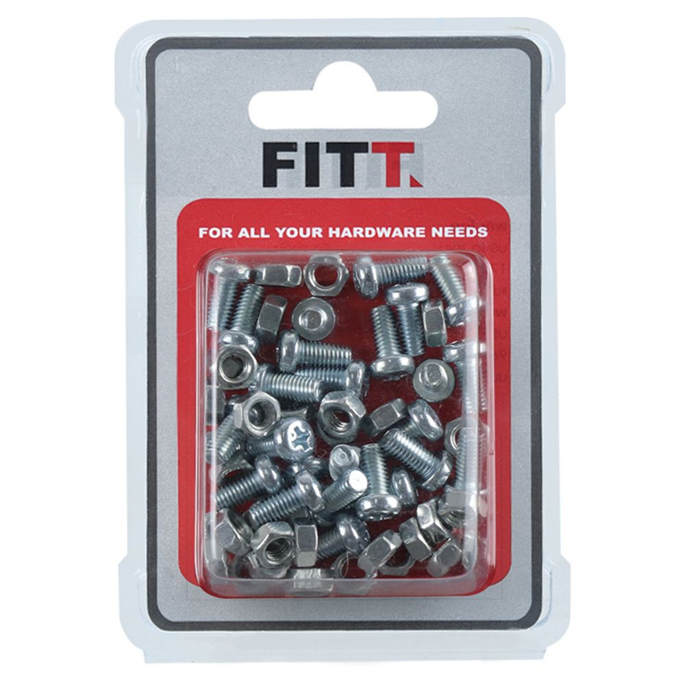 สกรูเกลียวมิลน็อต JP 5X10 MM 25 ตัวอุปกรณ์ยึดติดสกรู, น๊อตและแหวน