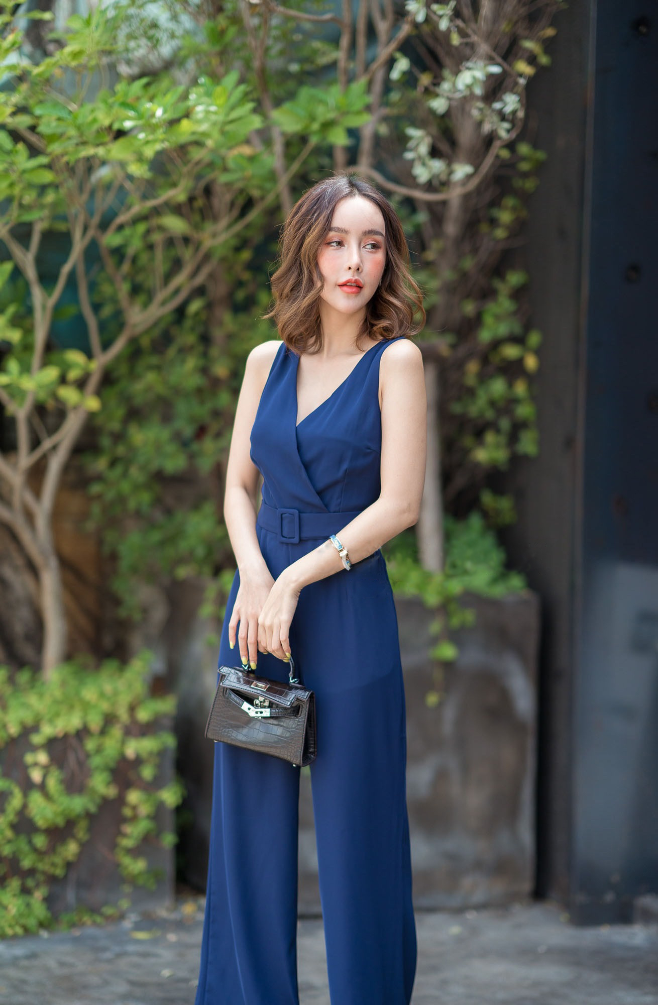 JS00100 จั๊มสูทขายาว จั๊มสูทออกงาน จั๊มสูทเกาหลี จั๊มสูทแขนกุด จั๊มสูทแฟชั่น จั๊มสูท