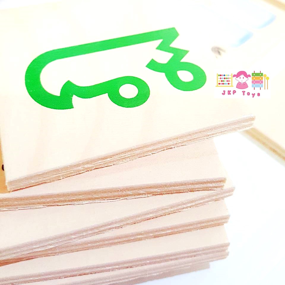 ของเล่นไม้เสริมพัฒนาการ ขายส่ง กล่องไม้สอนคำศัพท์เเละจับคู่พยัญชนะไทย ขายส่ง 6 ชิ้น