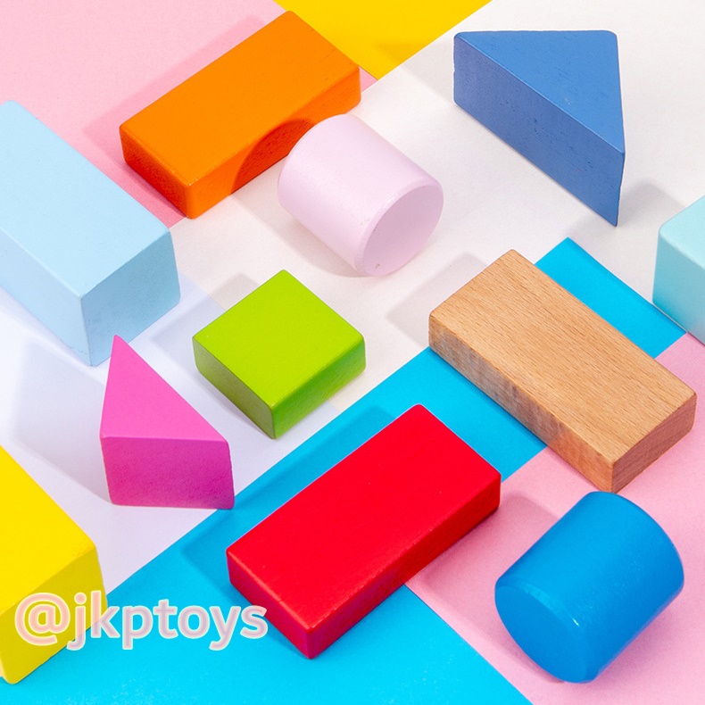 ของเล่นไม้เสริมพัฒนาการ รถลาก บล็อคไม้ 32 ชิ้น