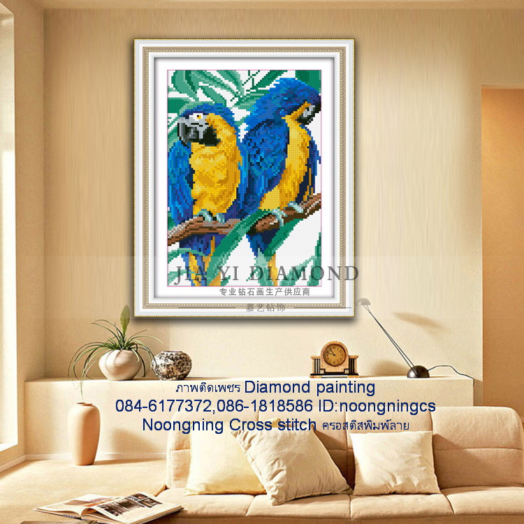 แมวเหมียว ครอสติสคริสตัล Diamond painting โมเสก ภาพติดเพชร งานฝีมือ DIY