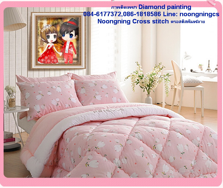 เสือขาว ครอสติสคริสตัล Diamond painting โมเสก ภาพติดเพชร งานฝีมือ DIY