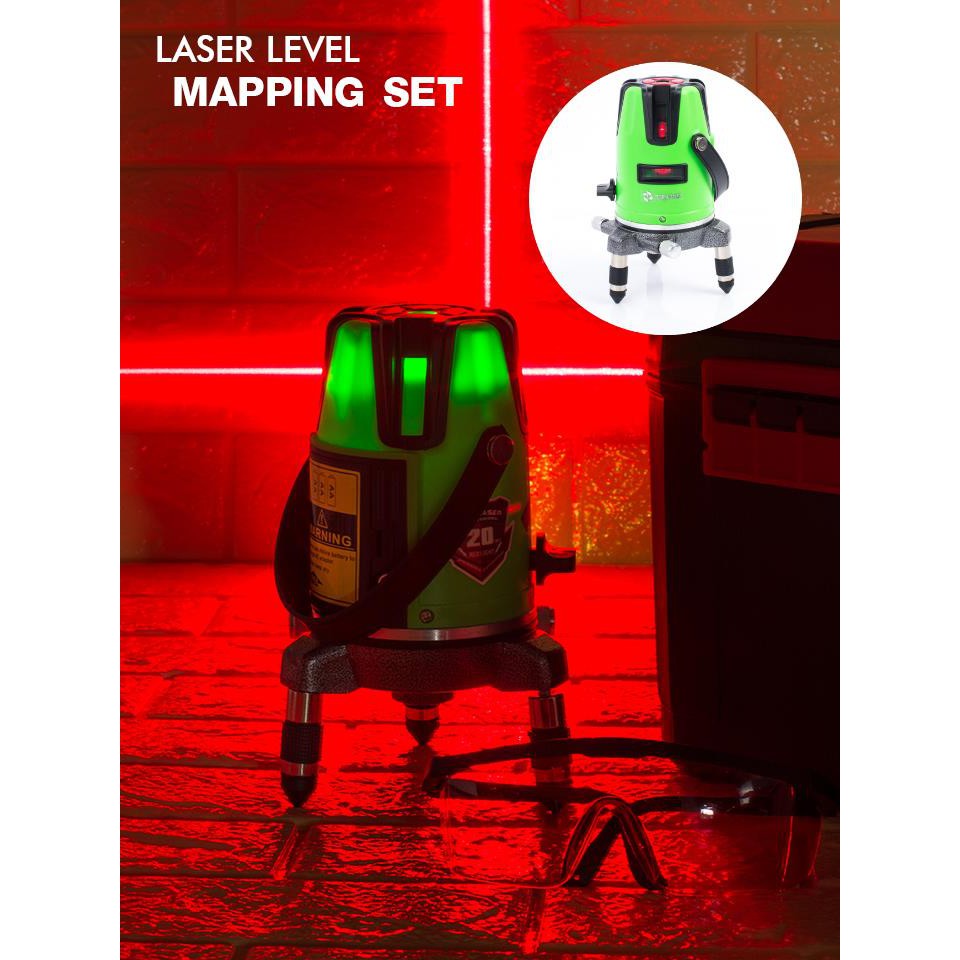 !!สินค้าขายดี!! เครื่องวัดระดับเลเซอร์ สำหรับวัดแนวระนาบ 1 เส้นและแนวดิ่ง 1 เส้น Laser Level Mapping Set