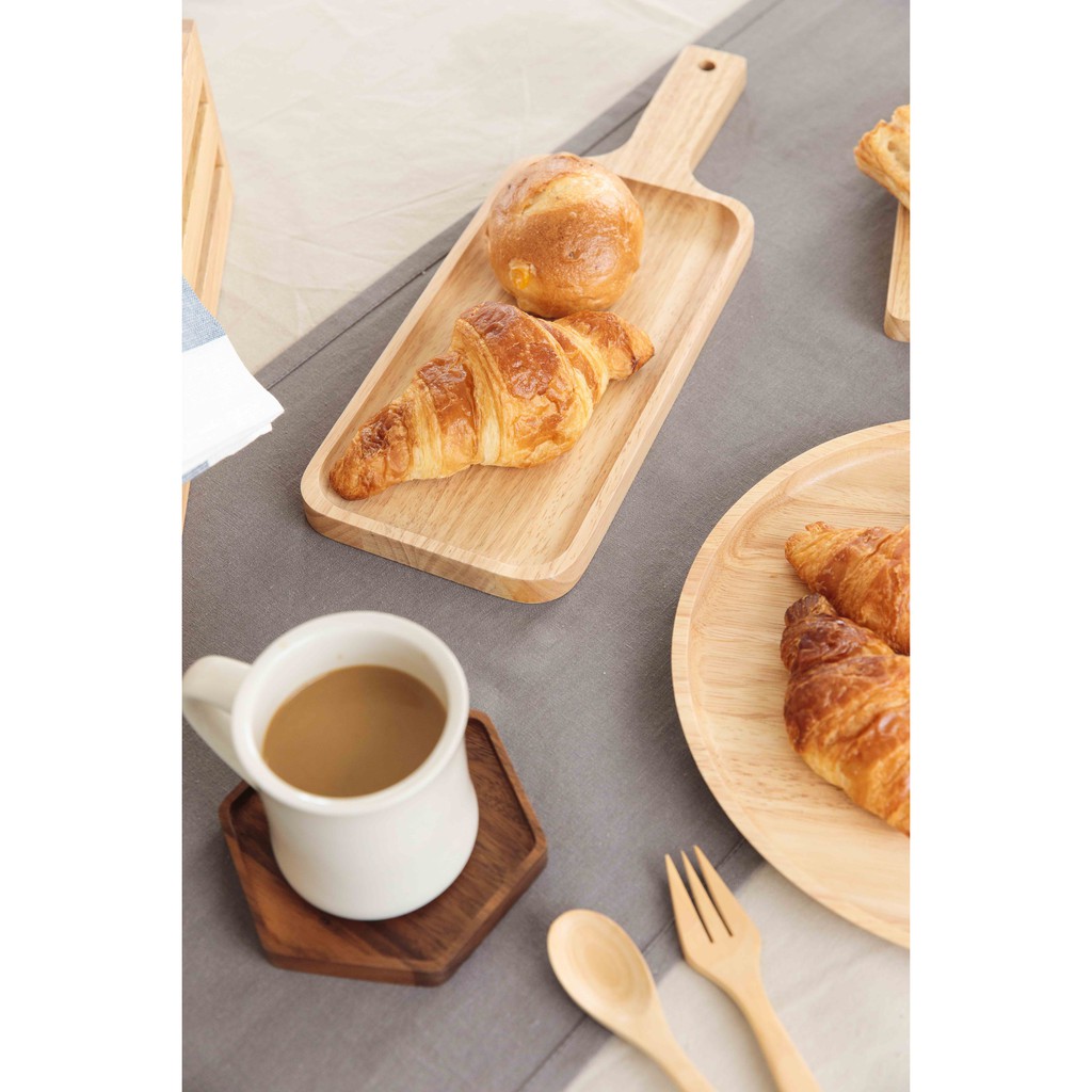 Mori No Naka จานรองแก้ว ที่รองแก้ว รูปหกเหลี่ยม HAJI COASTER จากไม้แท้ (มี 2 สี)