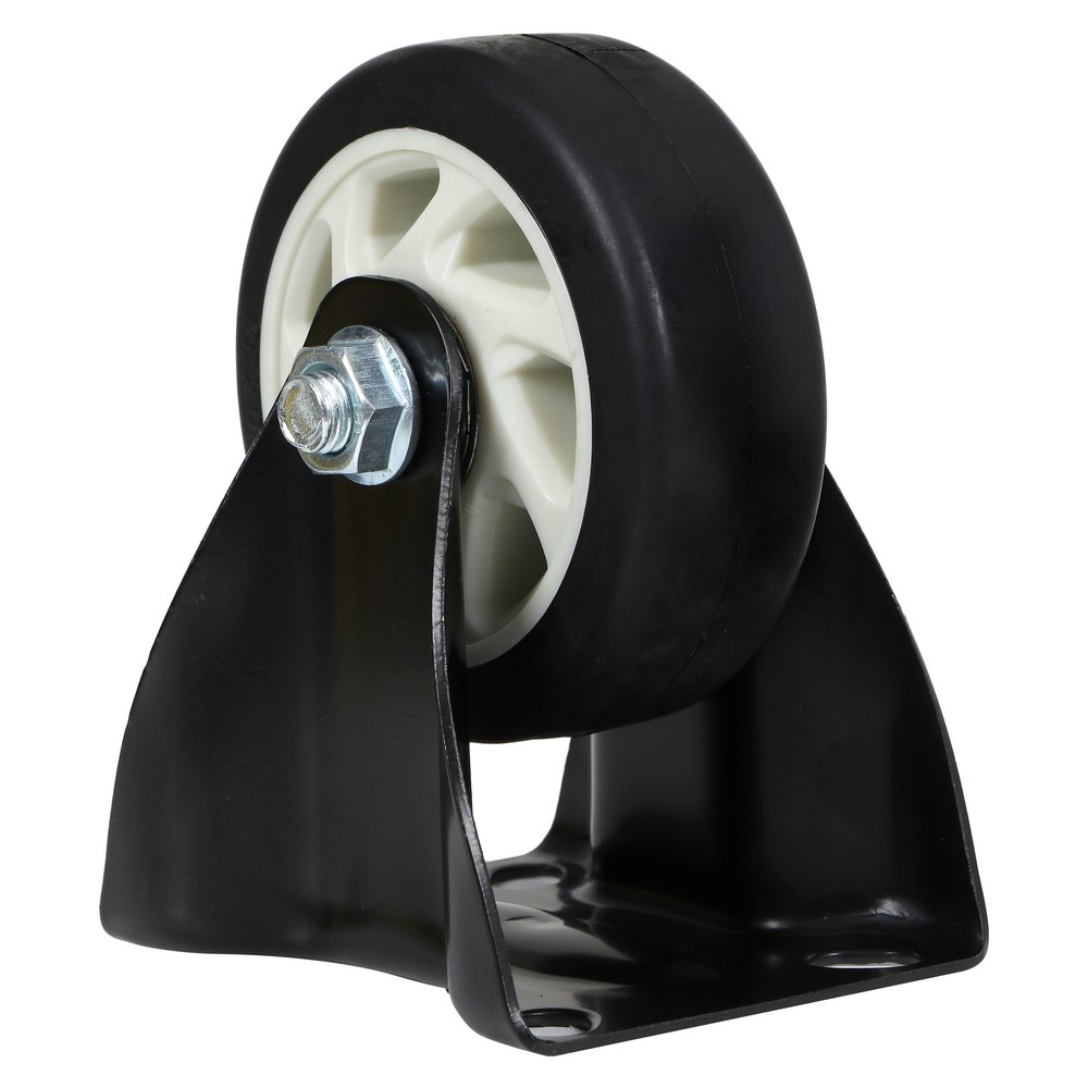 อะไหล่ เฟอร์นิเจอร์ ลูกล้อแป้นตายPU FITT 623100 4นื้ว สีดำ FIXED PLATE CASTER WHEEL FITT 623100 4" BLACK