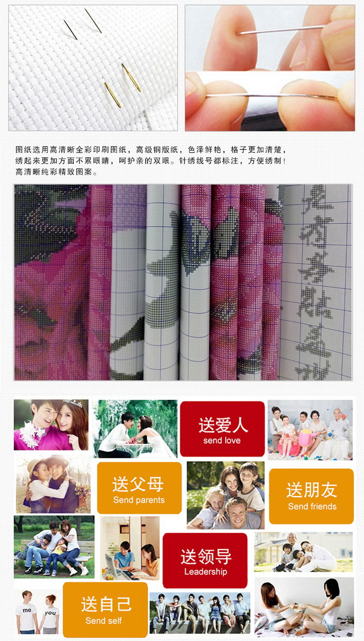 นาฬิกาดอกไม้ ชุดปักครอสติช พิมพ์ลาย ครอสติสจีน งานฝีมือ DIY